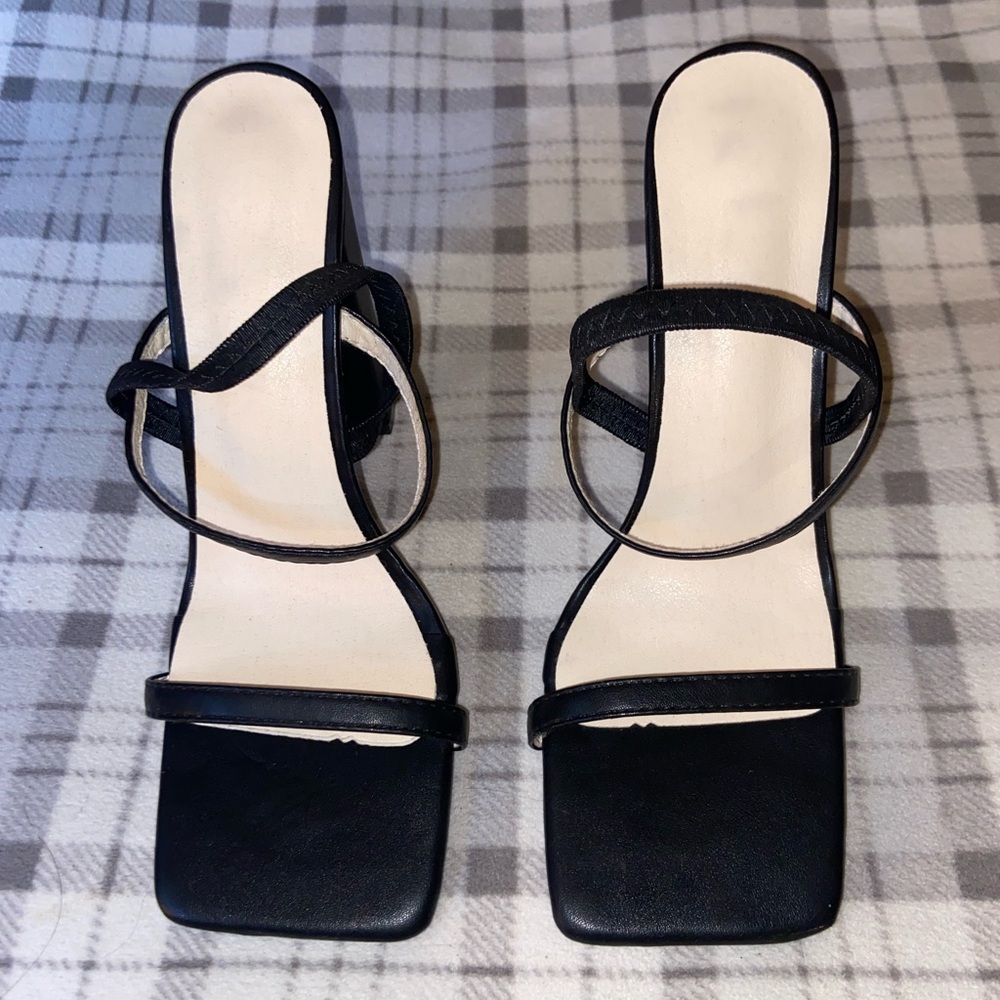 Black Block Heels Sandals